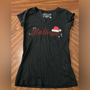Jr LOL Vintage Christmas “Believe” Black Tee Size Small